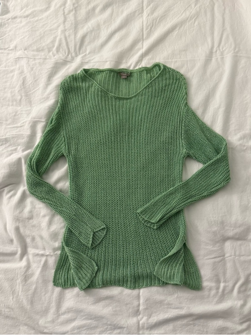 Women's J. Jill open-knit mesh long sleeve top size Small